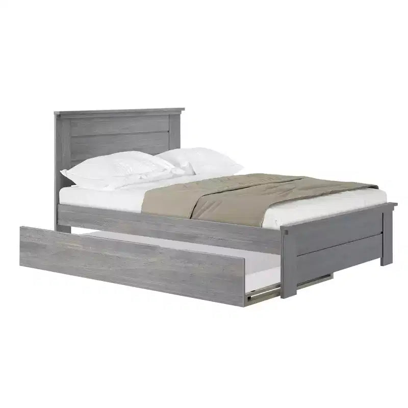 Plank+Beam Solid Wood Farmhouse Full Bed with Panel Headboard with Trundle