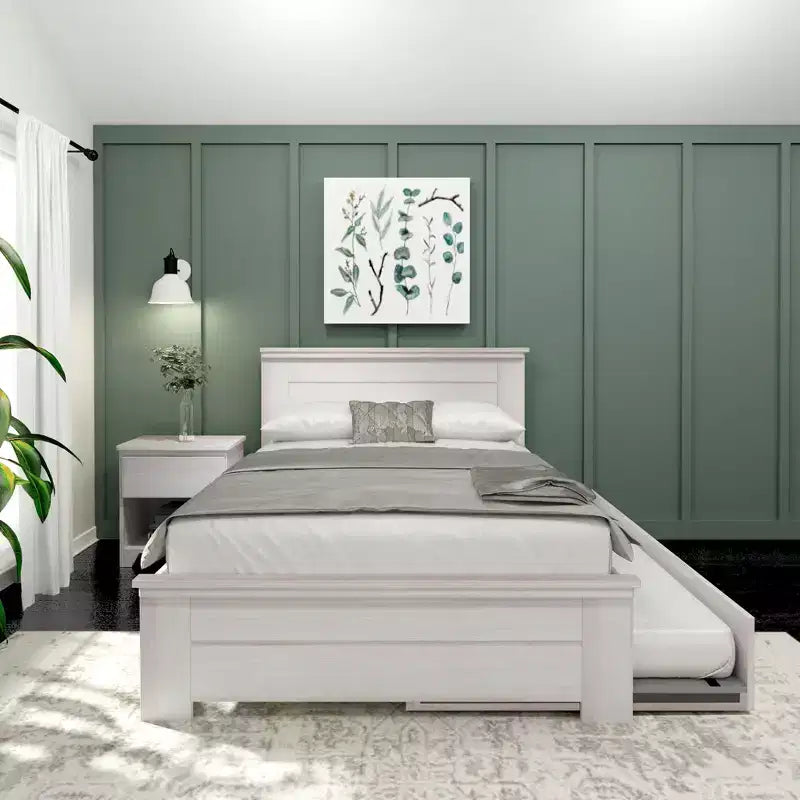Plank+Beam Solid Wood Farmhouse Full Bed with Panel Headboard with Trundle