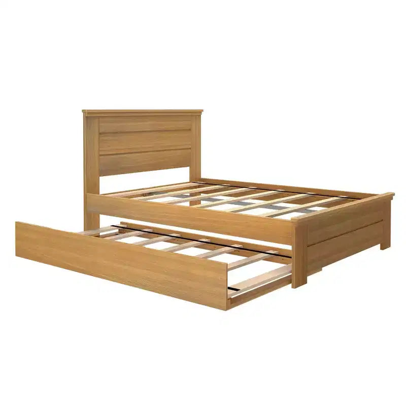Plank+Beam Solid Wood Farmhouse Full Bed with Panel Headboard with Trundle