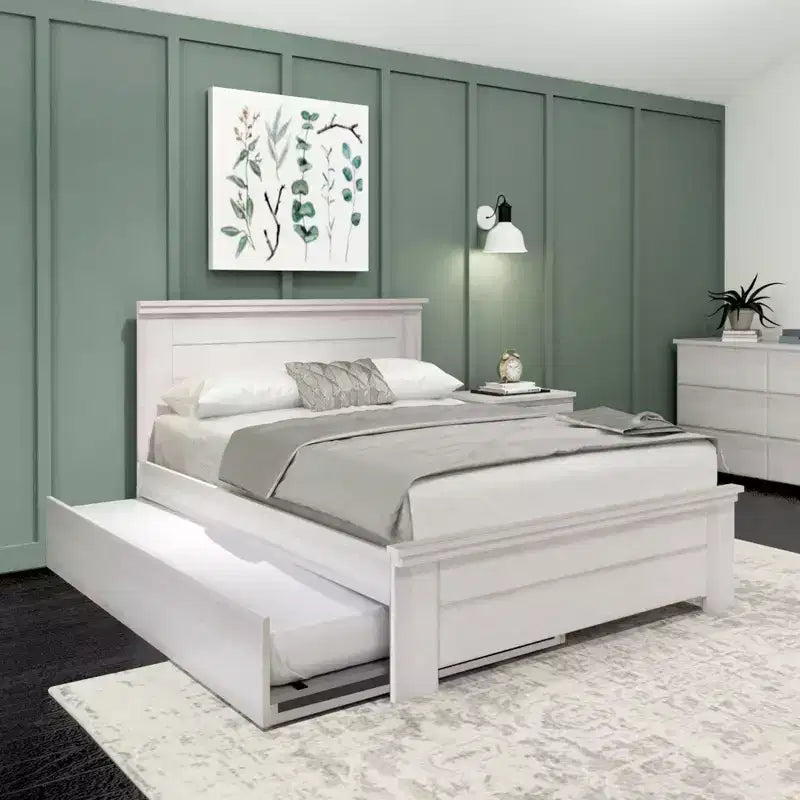 Plank+Beam Solid Wood Farmhouse Full Bed with Panel Headboard with Trundle