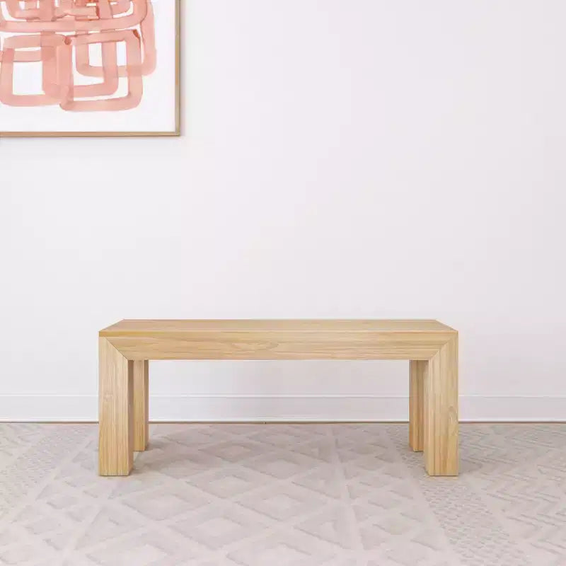 Plank+Beam Modern Dining Bench, Solid Wood Bench for Dining Table, 49
