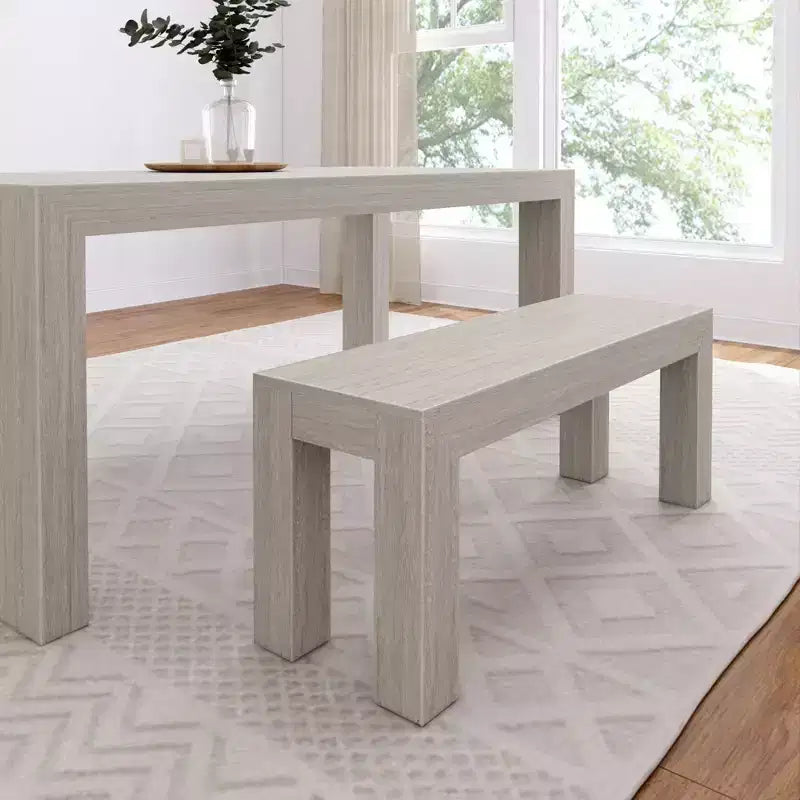 Plank+Beam Modern Dining Bench, Solid Wood Bench for Dining Table, 49