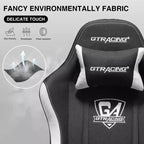 Sedia Gaming GTRACING in Tessuto Regolabile in Altezza, Poggiapiedi Reclinabile, Sedia da Ufficio