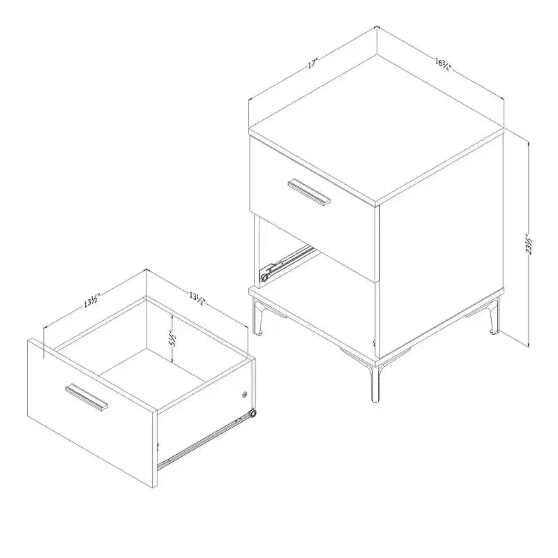 South Shore Slendel Side Table