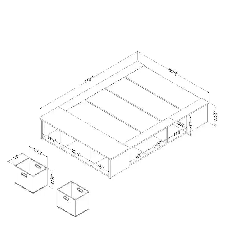 South Shore Storage Bed with Baskets