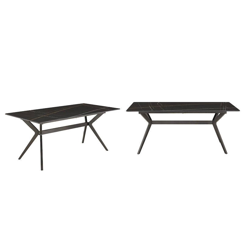 Vaduz 70 Iron Grey Metal Base 4-6 Person Dining Table