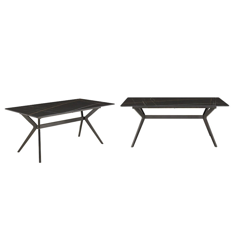Vaduz 70 Iron Grey Metal Base 4-6 Person Dining Table