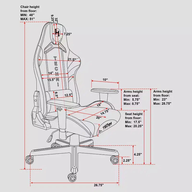 Sedia da Gaming in Tessuto Anti-Macchia Echo - Techni Sport
