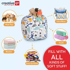 Creative QT Stuff 'n Sit Large 33'' Bean Bag Storage Cover for Stuffed Animals & Toys - Hot Pink Corduroy - Toddler & Kids