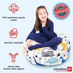 Creative QT Stuff 'n Sit Large 33'' Bean Bag Storage Cover for Stuffed Animals & Toys - Hot Pink Corduroy - Toddler & Kids