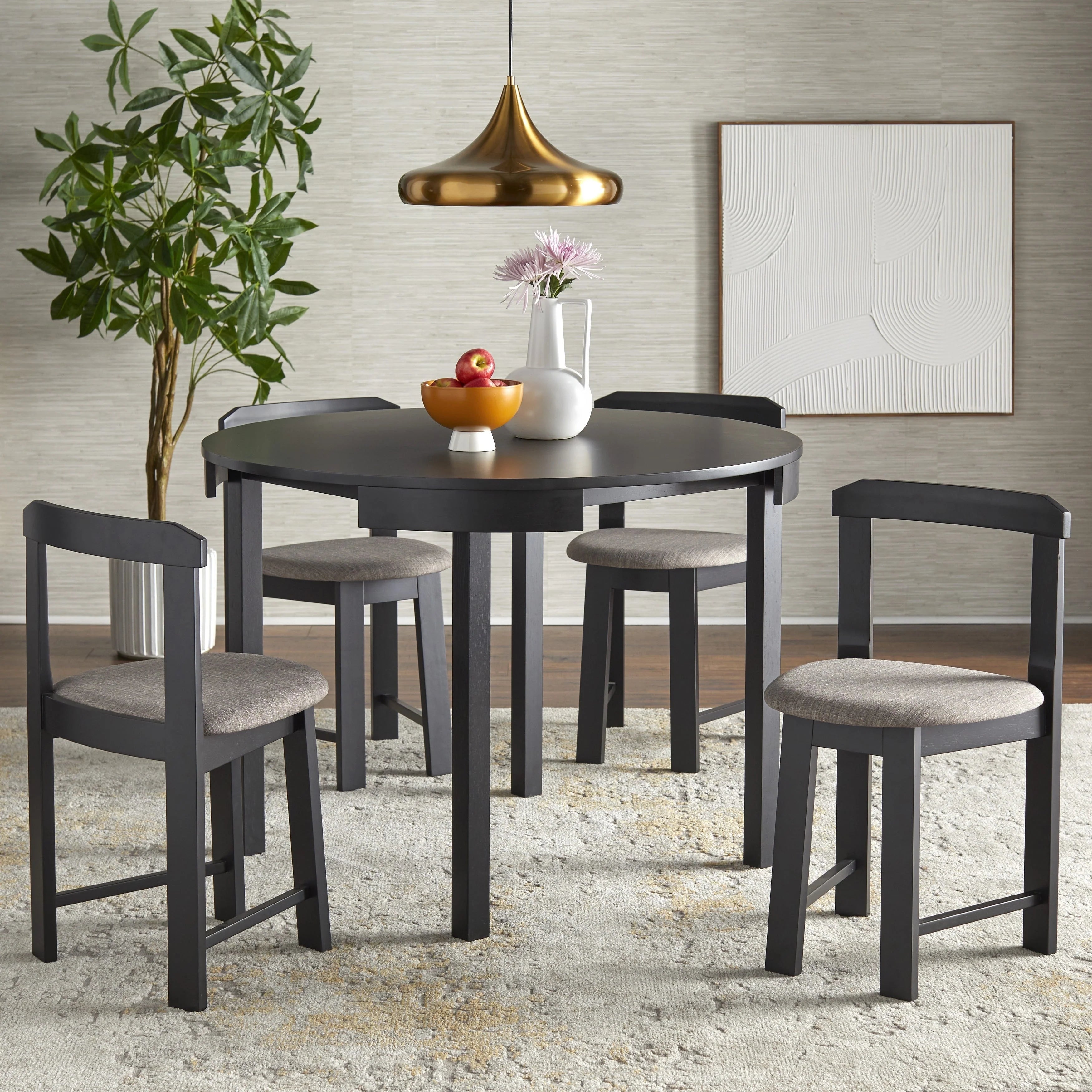 Set da pranzo rotondo compatto Harrisburg Tobey da 5 pezzi