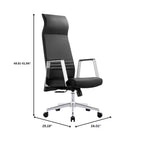 Sedia da ufficio ergonomica LeisureMod Adorit High-Back in pelle - Girevole e reclinabile - Sedia da scrivania direzionale regolabile