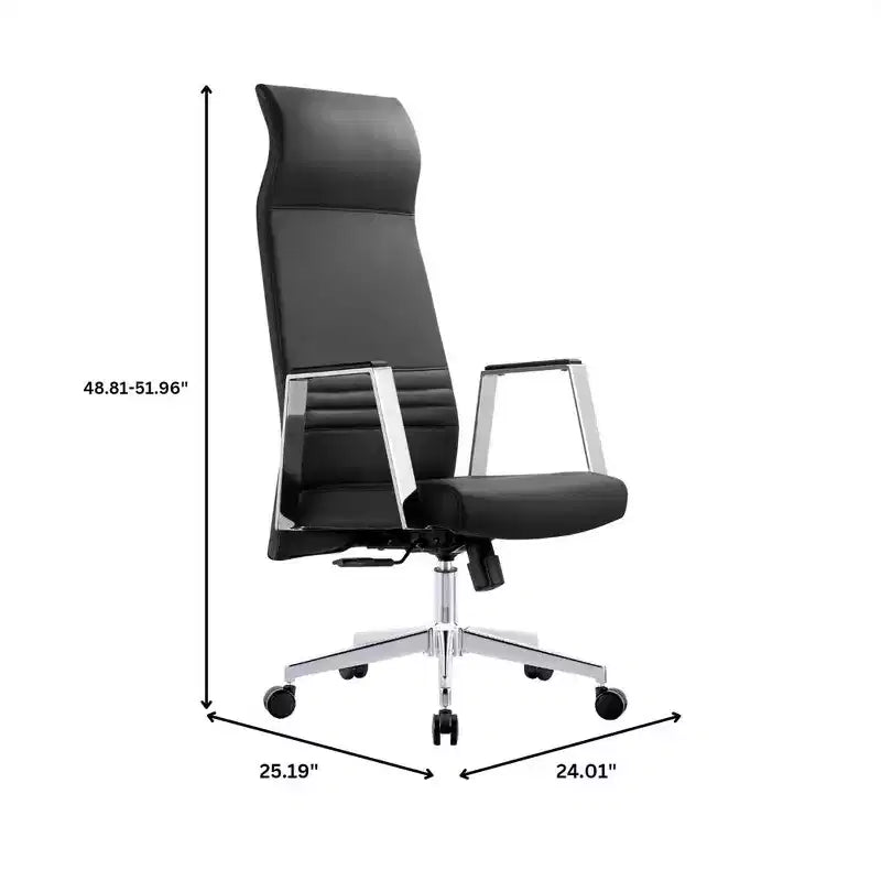 Sedia da ufficio ergonomica LeisureMod Adorit High-Back in pelle - Girevole e reclinabile - Sedia da scrivania direzionale regolabile