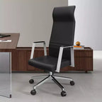 Sedia da ufficio ergonomica LeisureMod Adorit High-Back in pelle - Girevole e reclinabile - Sedia da scrivania direzionale regolabile