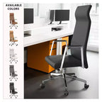Sedia da ufficio ergonomica LeisureMod Adorit High-Back in pelle - Girevole e reclinabile - Sedia da scrivania direzionale regolabile