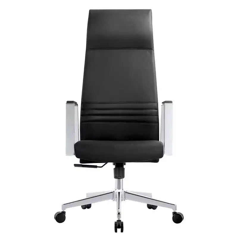 Sedia da ufficio ergonomica LeisureMod Adorit High-Back in pelle - Girevole e reclinabile - Sedia da scrivania direzionale regolabile