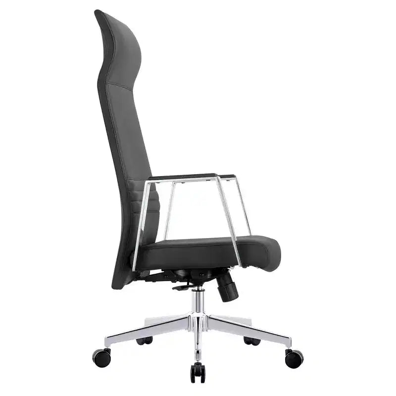 Sedia da ufficio ergonomica LeisureMod Adorit High-Back in pelle - Girevole e reclinabile - Sedia da scrivania direzionale regolabile