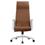 Sedia da ufficio ergonomica LeisureMod Adorit High-Back in pelle - Girevole e reclinabile - Sedia da scrivania direzionale regolabile
