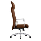 Sedia da ufficio ergonomica LeisureMod Adorit High-Back in pelle - Girevole e reclinabile - Sedia da scrivania direzionale regolabile