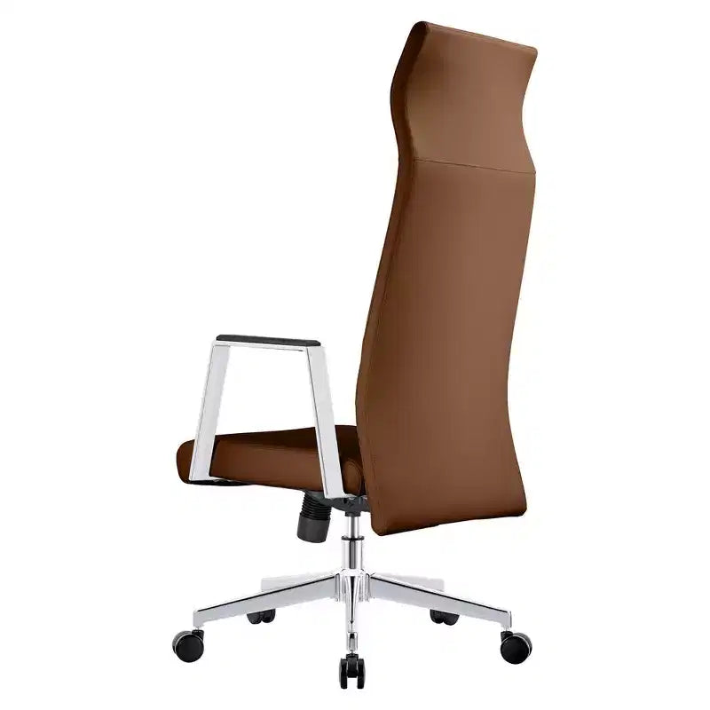 Sedia da ufficio ergonomica LeisureMod Adorit High-Back in pelle - Girevole e reclinabile - Sedia da scrivania direzionale regolabile
