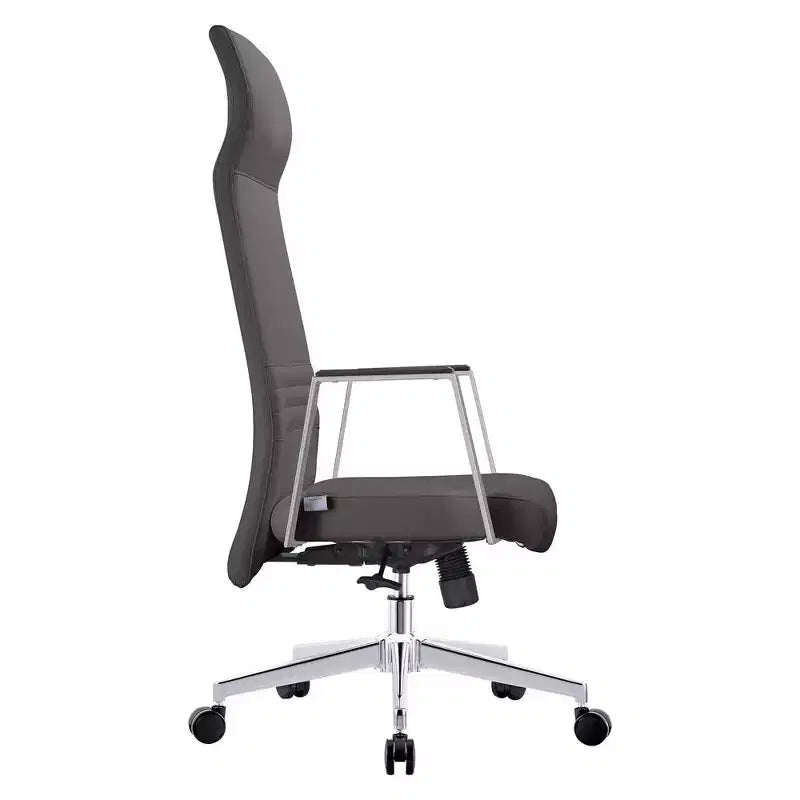 Sedia da ufficio ergonomica LeisureMod Adorit High-Back in pelle - Girevole e reclinabile - Sedia da scrivania direzionale regolabile