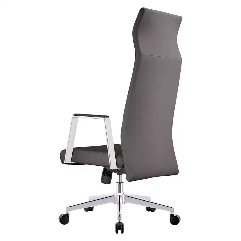 Sedia da ufficio ergonomica LeisureMod Adorit High-Back in pelle - Girevole e reclinabile - Sedia da scrivania direzionale regolabile