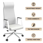 Sedia da ufficio ergonomica LeisureMod Adorit High-Back in pelle - Girevole e reclinabile - Sedia da scrivania direzionale regolabile
