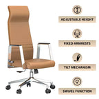 Sedia da ufficio ergonomica LeisureMod Adorit High-Back in pelle - Girevole e reclinabile - Sedia da scrivania direzionale regolabile