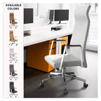 Sedia da ufficio ergonomica LeisureMod Adorit High-Back in pelle - Girevole e reclinabile - Sedia da scrivania direzionale regolabile
