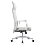 Sedia da ufficio ergonomica LeisureMod Adorit High-Back in pelle - Girevole e reclinabile - Sedia da scrivania direzionale regolabile