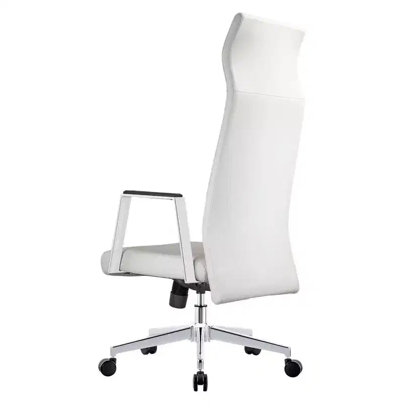 Sedia da ufficio ergonomica LeisureMod Adorit High-Back in pelle - Girevole e reclinabile - Sedia da scrivania direzionale regolabile