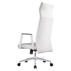 Sedia da ufficio ergonomica LeisureMod Adorit High-Back in pelle - Girevole e reclinabile - Sedia da scrivania direzionale regolabile