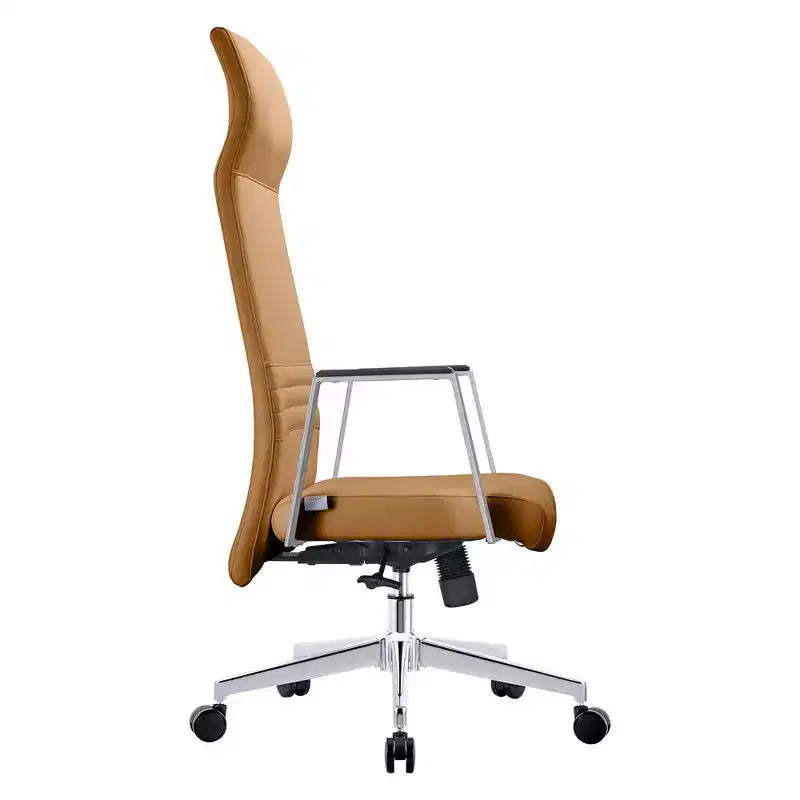 Sedia da ufficio ergonomica LeisureMod Adorit High-Back in pelle - Girevole e reclinabile - Sedia da scrivania direzionale regolabile