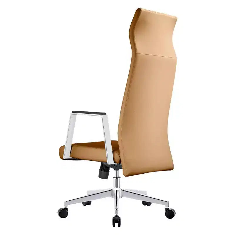 Sedia da ufficio ergonomica LeisureMod Adorit High-Back in pelle - Girevole e reclinabile - Sedia da scrivania direzionale regolabile