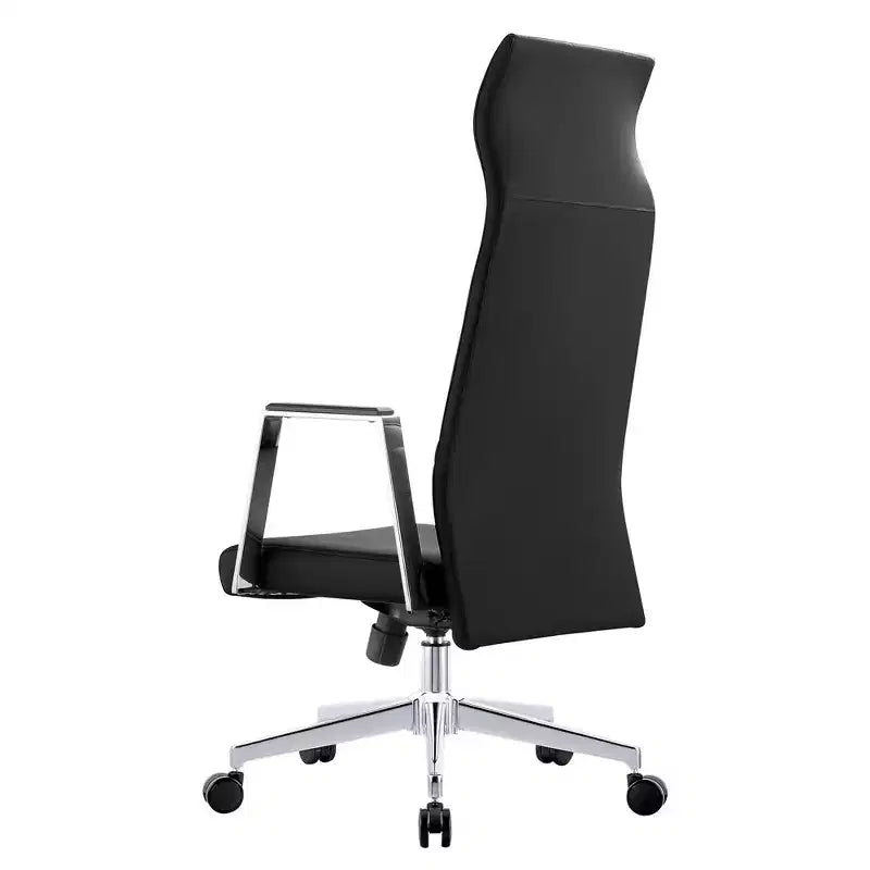 Sedia da ufficio ergonomica LeisureMod Adorit High-Back in pelle - Girevole e reclinabile - Sedia da scrivania direzionale regolabile