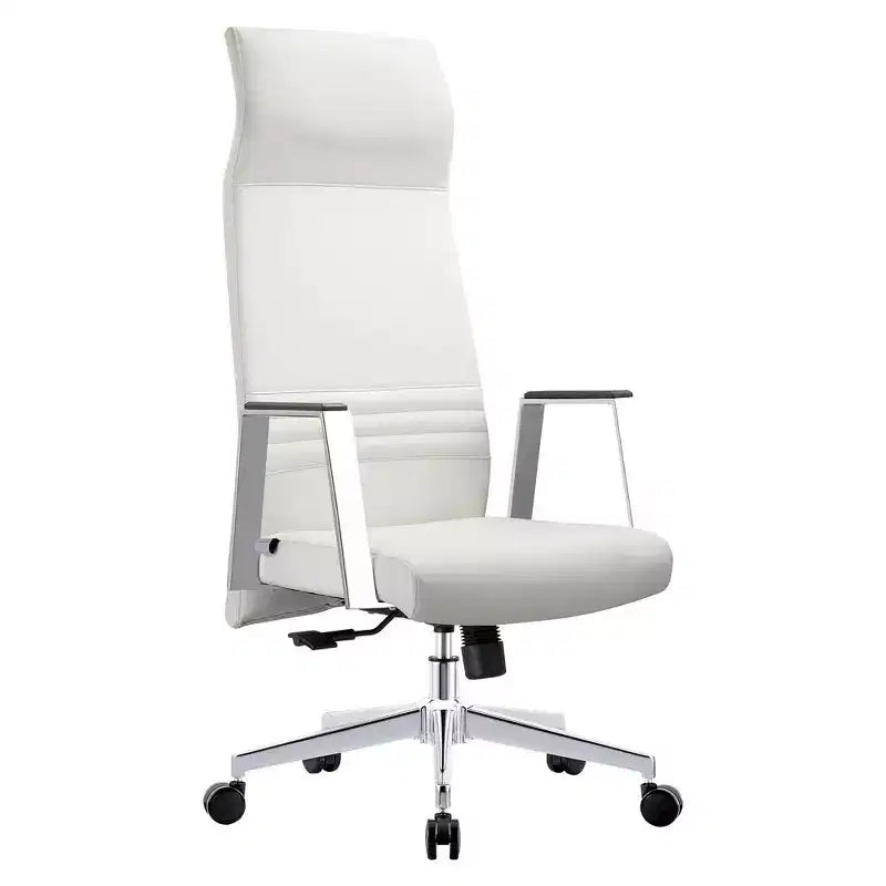 LeisureMod Adorit High-Back Ergonomic Leather Office Chair - Swivel & Tilt - Adjustable Executive Desk Chair