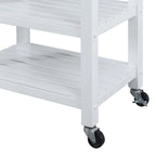 Ellaine 4 Tier Butcher Block Kitchen Cart with Drawer and Wine Rack