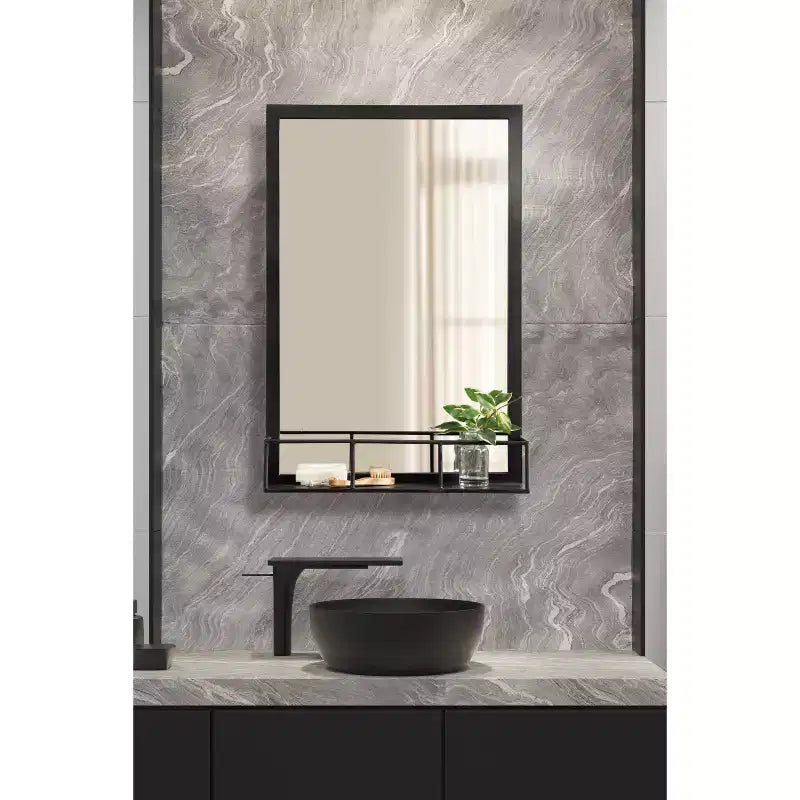 Jackson Metal Frame Mirror with Shelf - Kate & Laurel All Things Decor