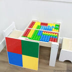Teamson Kids Multi-Activity Table with Reversible Tabletop & Chairs Set