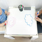 Teamson Kids Multi-Activity Table with Reversible Tabletop & Chairs Set