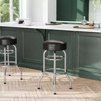 Flash Furniture 2 Pack Double Ring Chrome Barstool