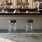 Flash Furniture 2 Pack Double Ring Chrome Barstool