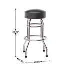 Flash Furniture 2 Pack Double Ring Chrome Barstool
