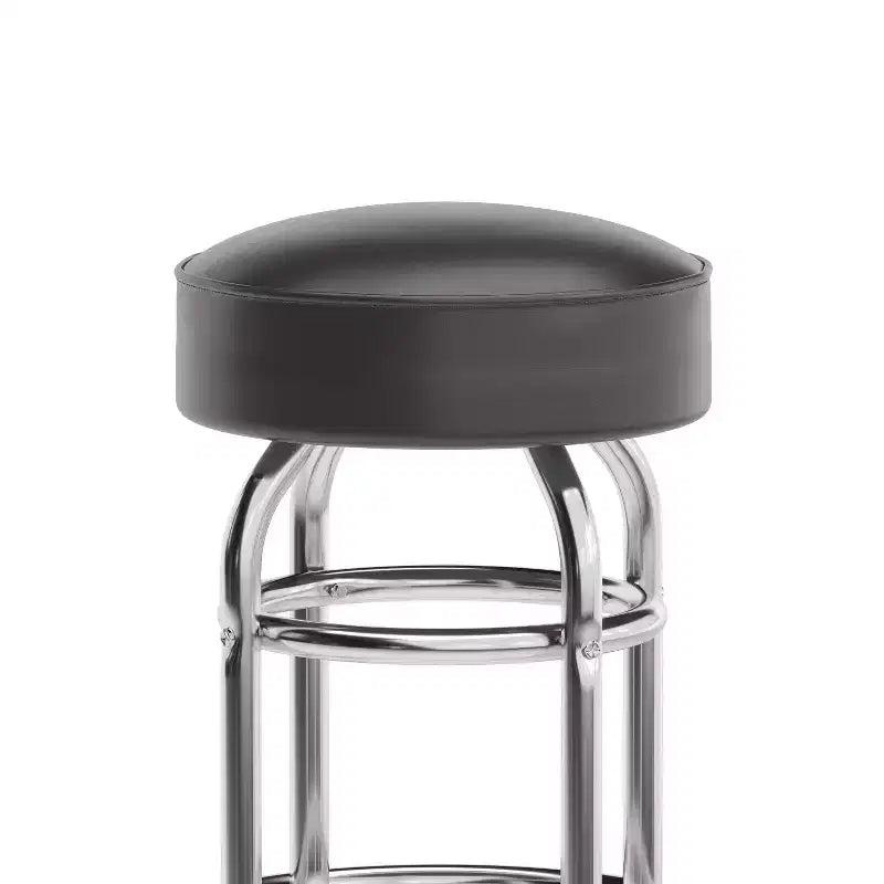 Flash Furniture 2 Pack Double Ring Chrome Barstool
