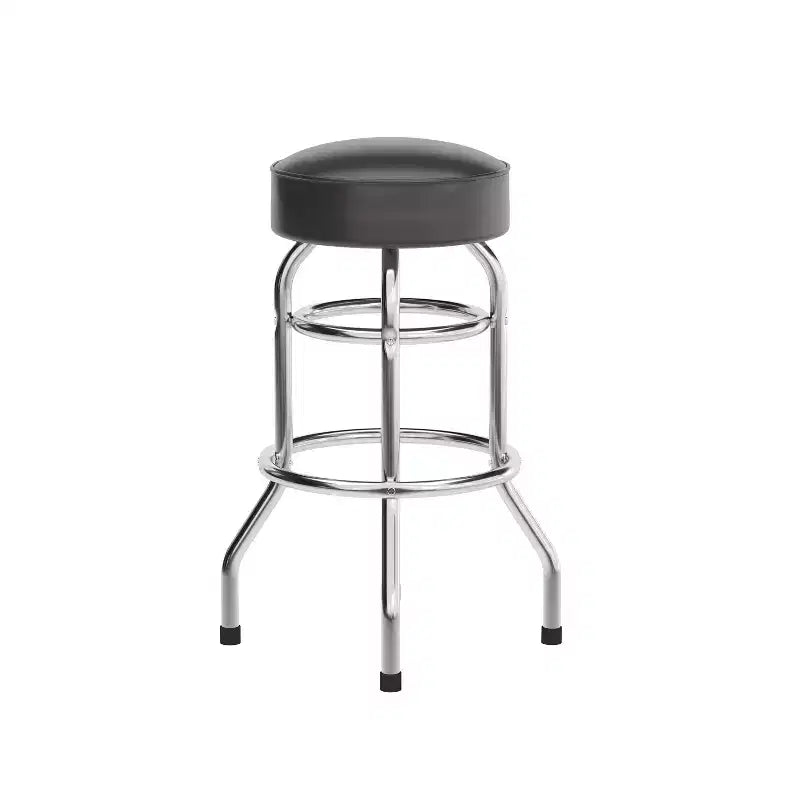 Flash Furniture 2 Pack Double Ring Chrome Barstool