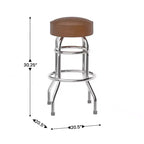 Flash Furniture 2 Pack Double Ring Chrome Barstool