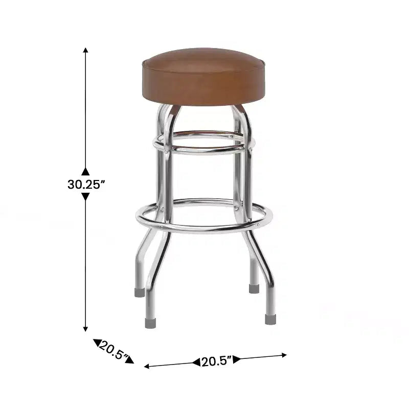 Flash Furniture 2 Pack Double Ring Chrome Barstool
