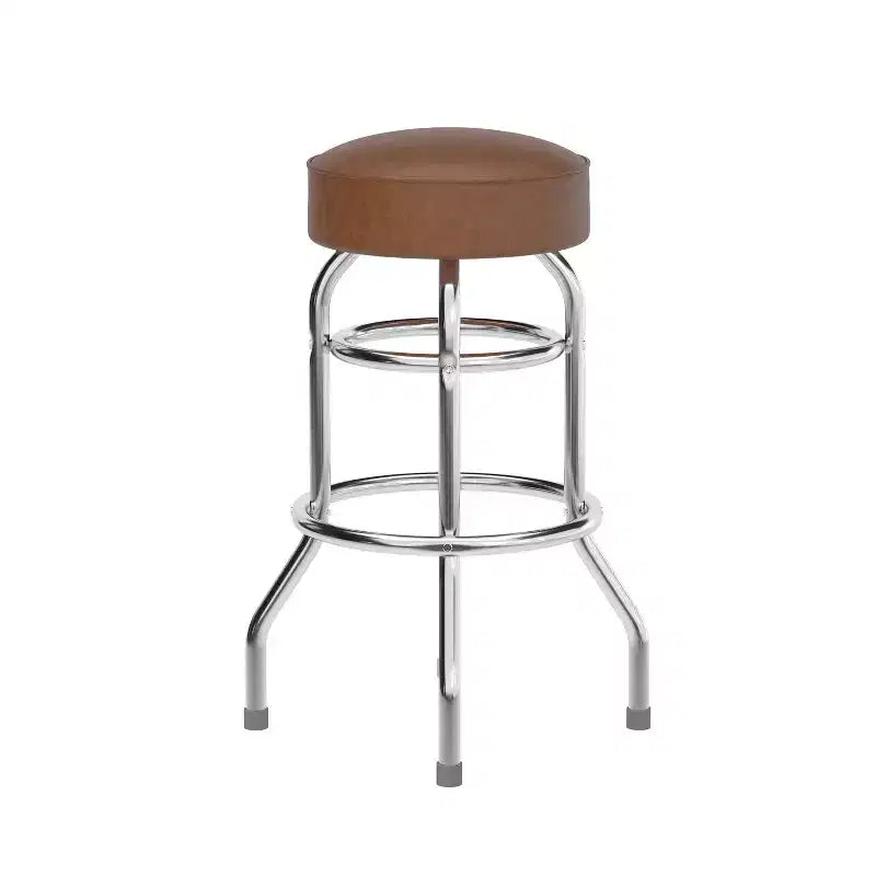 Flash Furniture 2 Pack Double Ring Chrome Barstool