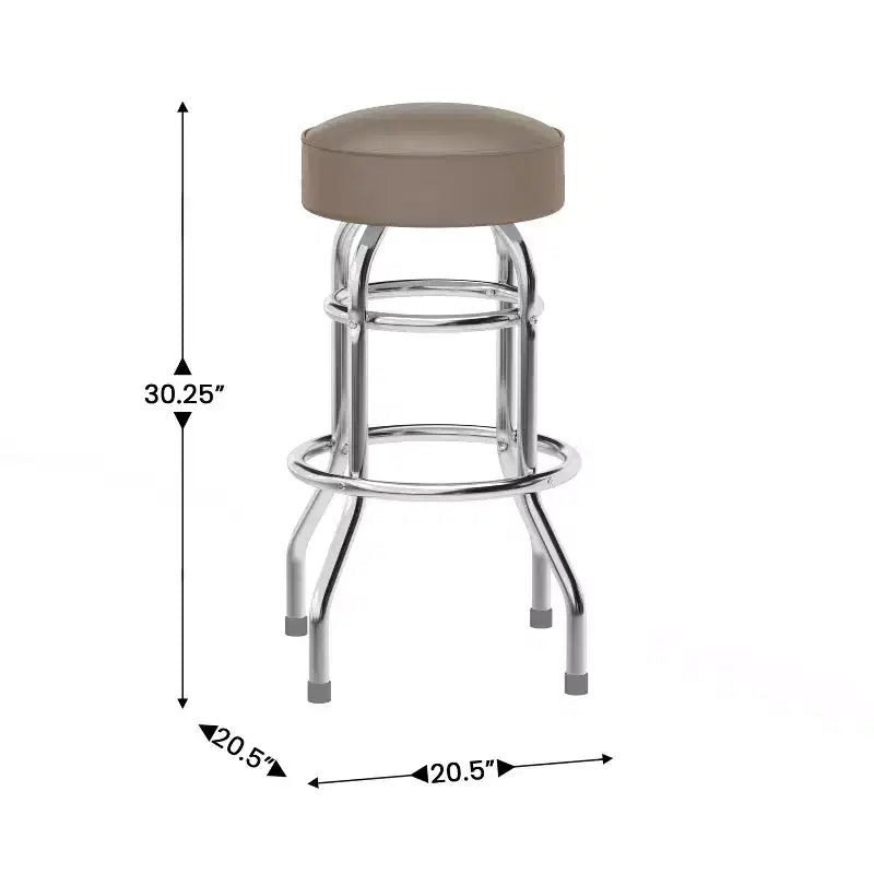 Flash Furniture 2 Pack Double Ring Chrome Barstool