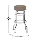 Flash Furniture 2 Pack Double Ring Chrome Barstool